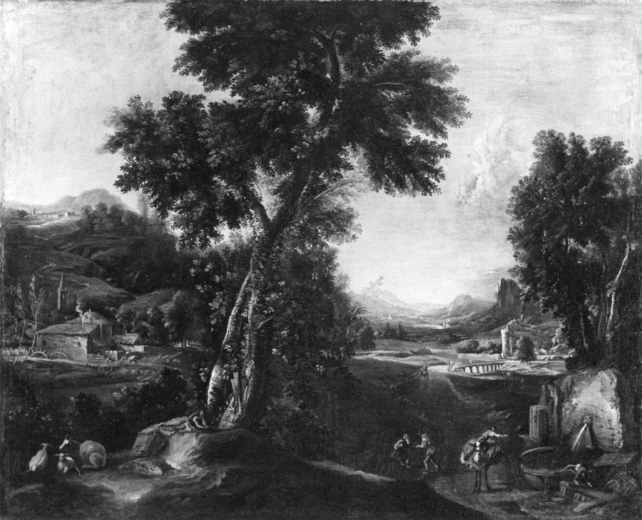 Paesaggio alpestre con mulino